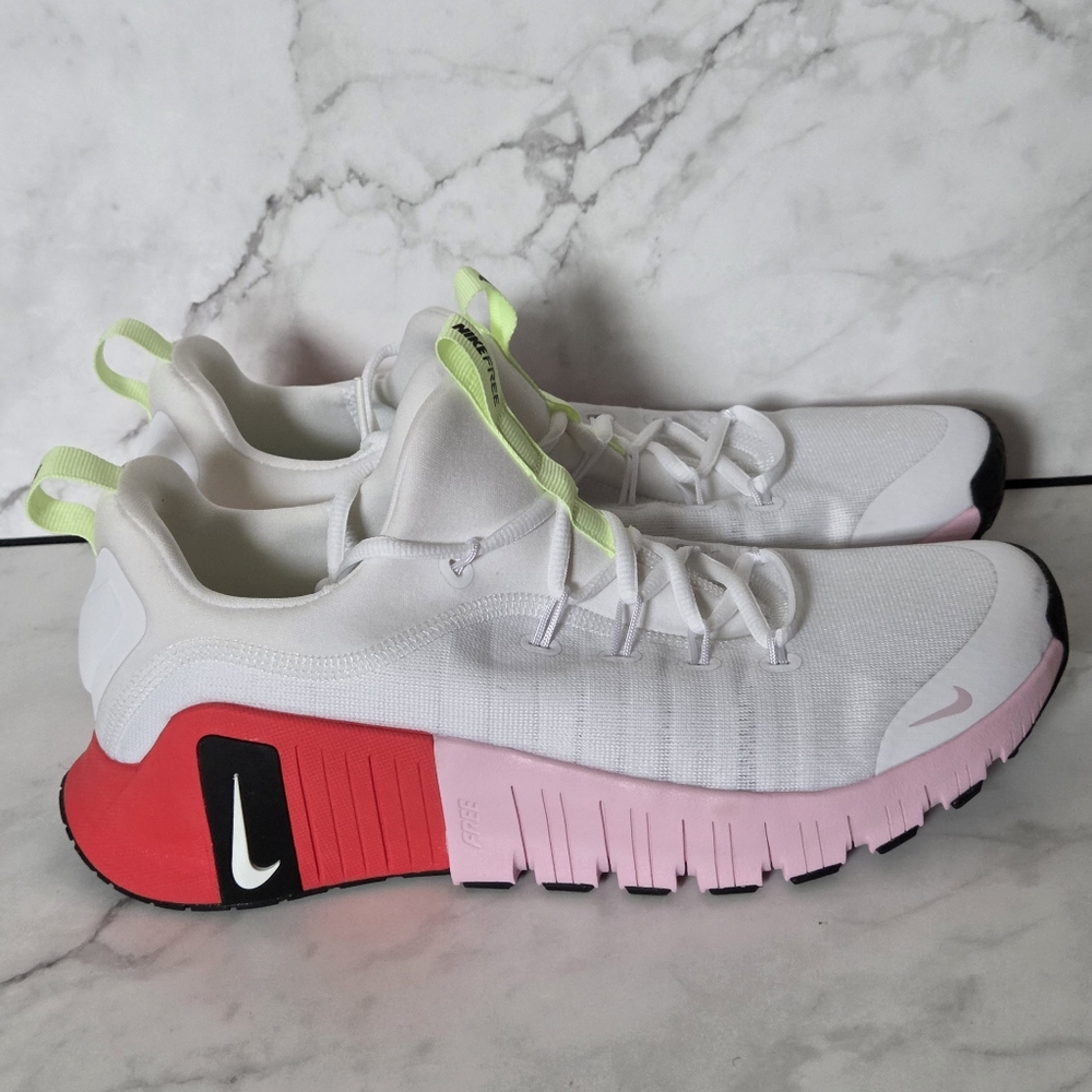 Nike Free Metcon 6 White Bright Crimson Pink Foam Womens Sneakers Shoes 11.5
